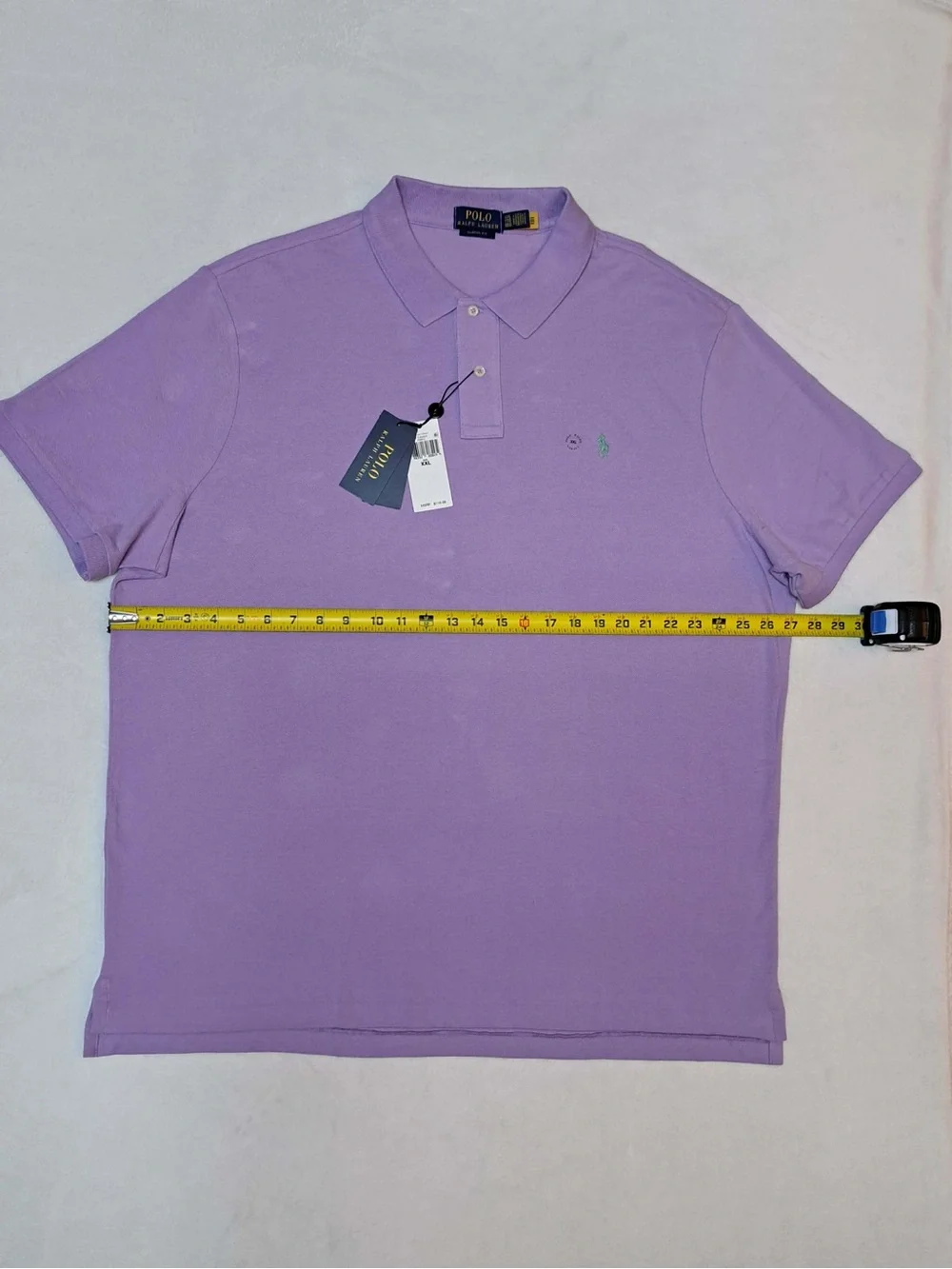 Polo Ralph Lauren Mesh Polo Shirt XXL Classic Fit Purple w/Mint Green Pony
